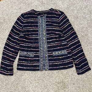 Talbots colorful tweed style blazer/ coat. Size 10P
